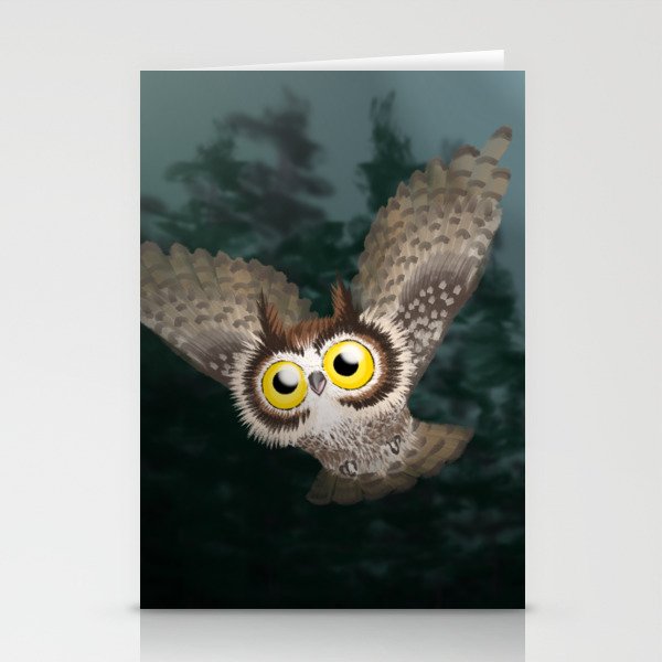 Great Horned Owl (Canavians Series) Stationery Cards