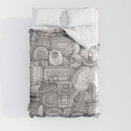 tin cans bw Duvet Cover