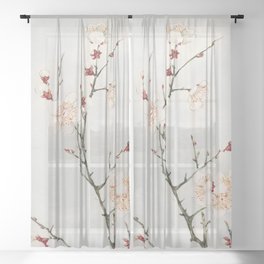Plum branches with blossoms during 1870–1880 Sheer Curtain