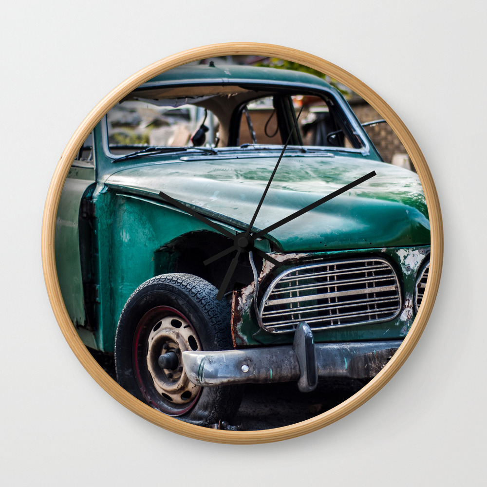 Smashed Vintage Car Wall Clock