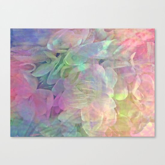 Sweet Pastel Garden Hydrangea Abstract Canvas Print