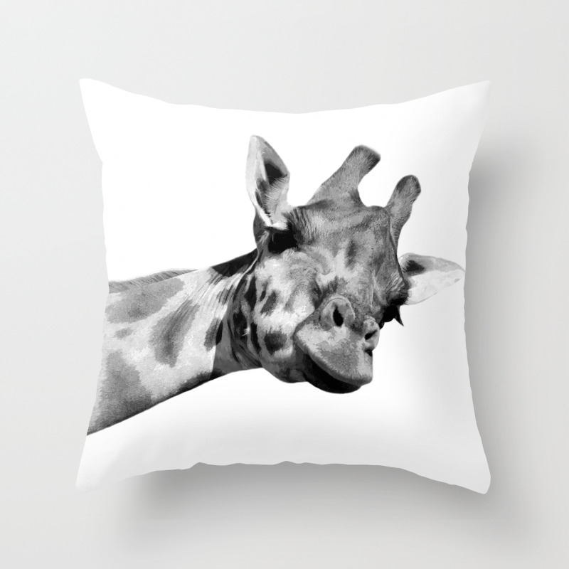 Black And White Giraffe Throw Pillow By Alemi Society6