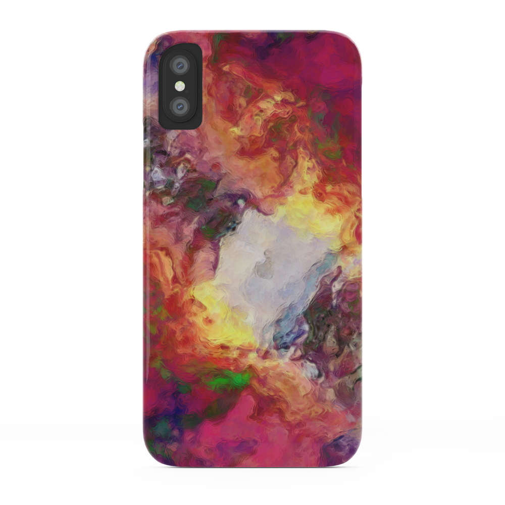 Shades of Red Abstract Phone Case by perkinsdesigns