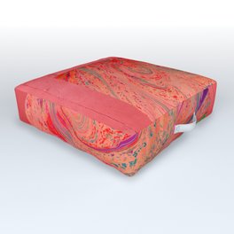 Waves on Red Woords Outdoor Floor Cushion
