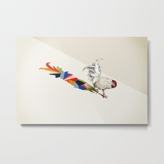 Walking Shadow, Rooster Metal Print