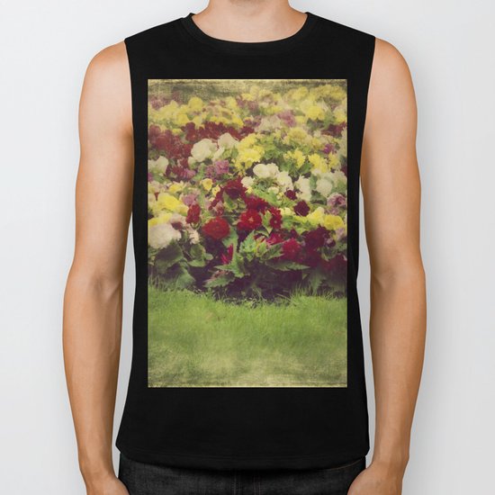 Vintage Pretty Flowers Biker Tank