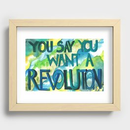 Revolution painting sign for march Recessed Framed Print