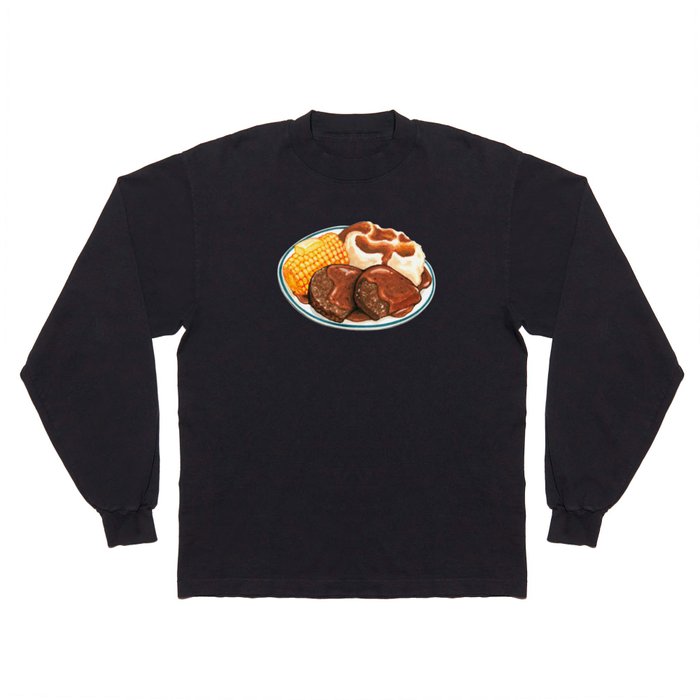 Meatloaf Dinner Pattern Long Sleeve T Shirt