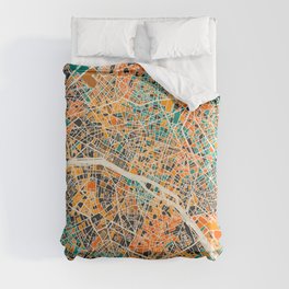 Paris mosaic map #2 Comforter