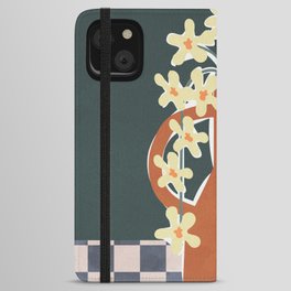 Pottery Flowers Table 3 iPhone Wallet Case