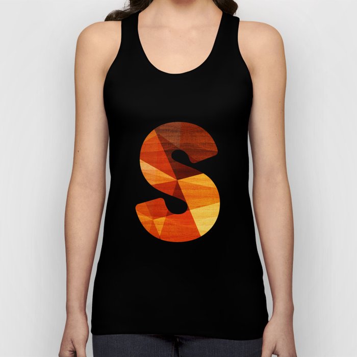Letter S - Initial Wood Alphabet Tank Top