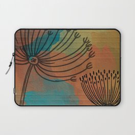 Dandelions at Sunset turquoise, ochre, orange Laptop Sleeve