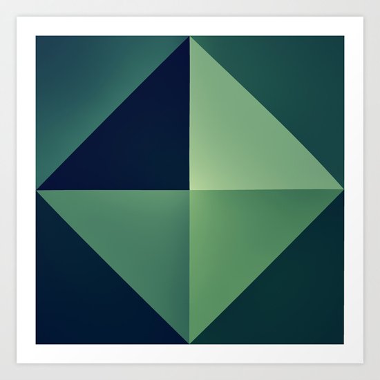 3D green wallart Art Print