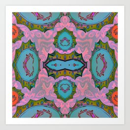 Tripmaster Flex Retro Digital Kalidescope Kitsch Glow Print Art Print | Tapestry, Pinkart, Trippy, Psychedelic, Trending, Pun, Vintageart, Retrodigital, Hip, Graphicdesign 