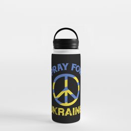 Pray For Ukraine Peace Sign Water Bottle