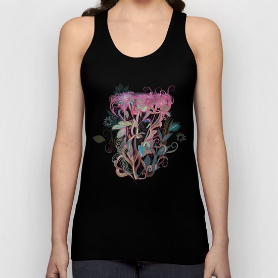 Floral clover Unisex Tank Top