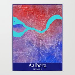 Aalborg Watercolor Map Poster