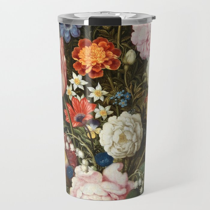 Vintage Floral Art Travel Mug