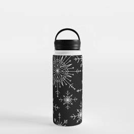 Winter Wonderland Snowflakes Black and White Water Bottle