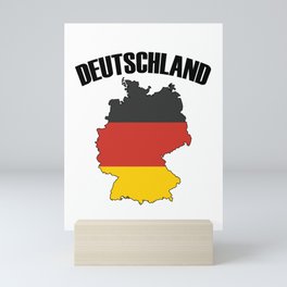 Germany Map - Deutschland Flag Travel Mini Art Print