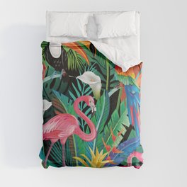 Tropical flowers and birds Comforter