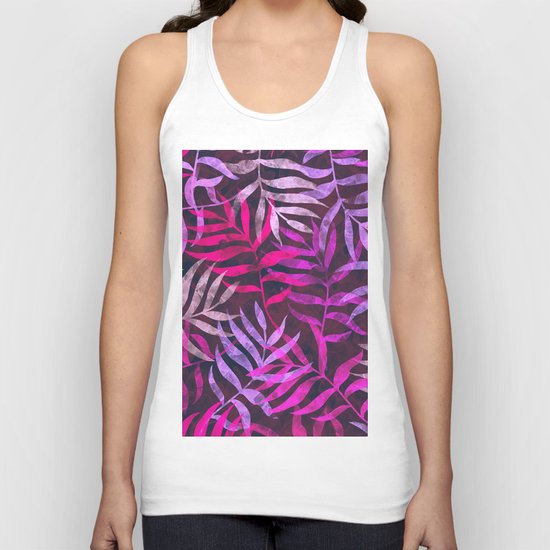 Watercolor Tropical Palm Leaves VI Unisex Tank Top