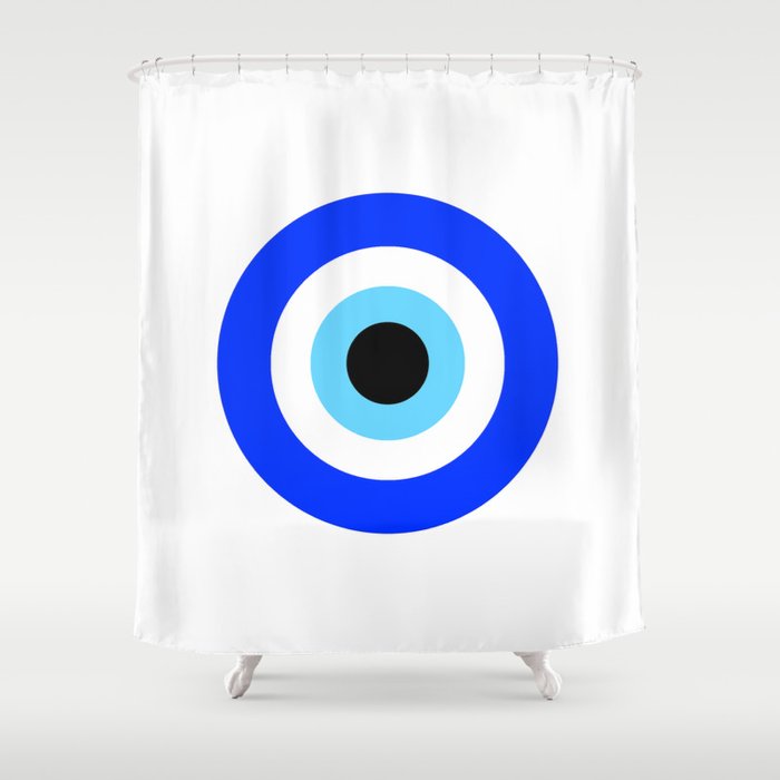 Evil Eye White Shower Curtain