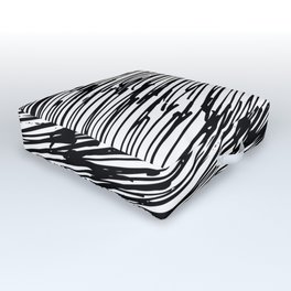 Black And White Textured Abstract Scribbles Shading  Outdoor Floor Cushion