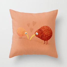 Kiwi Birds Together Throw Pillow