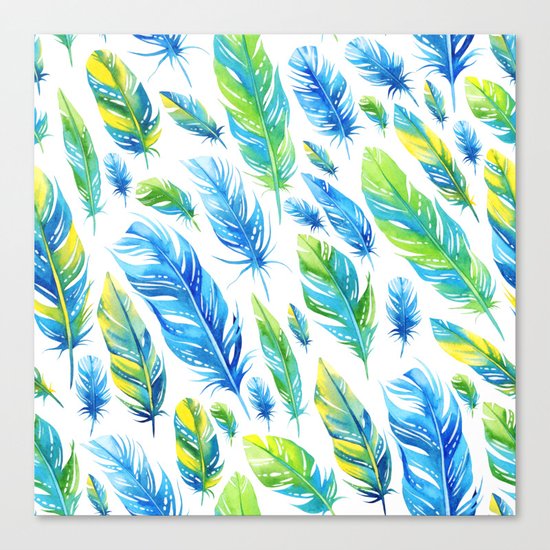 Feathers Pattern 03 Canvas Print