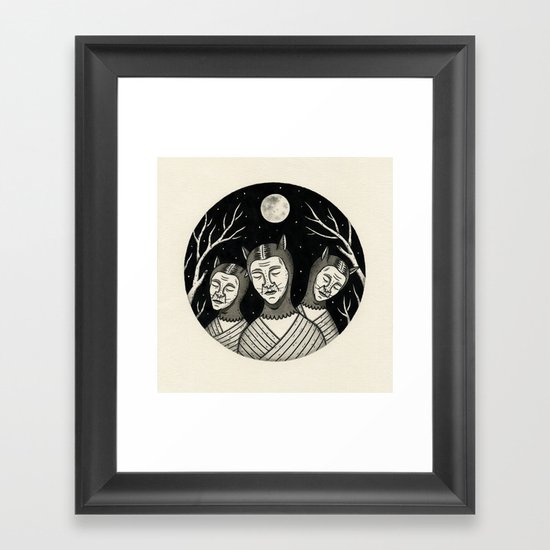 Trio of Narcoleptic Cats Framed Art Print