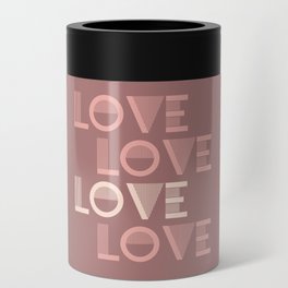 LOVE Dusty Rose & Pink Pastel colors modern abstract illustration  Can Cooler
