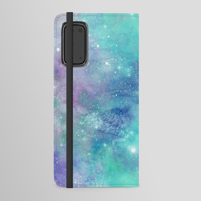 Teal Galaxy Painting Android Wallet Case