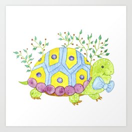 Colorful turtle Art Print