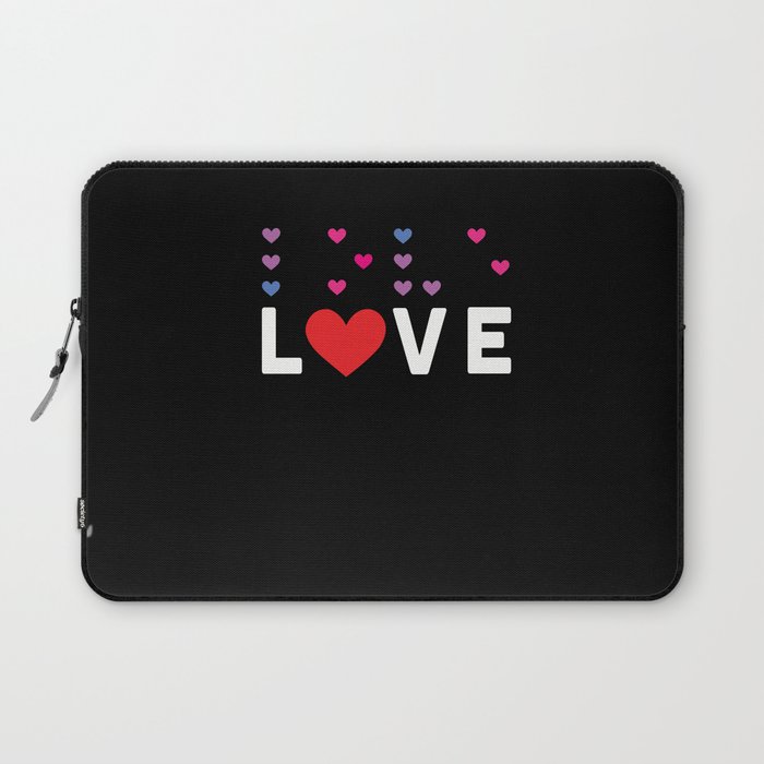 Visually Impaired Dots Heart Love Braille Laptop Sleeve