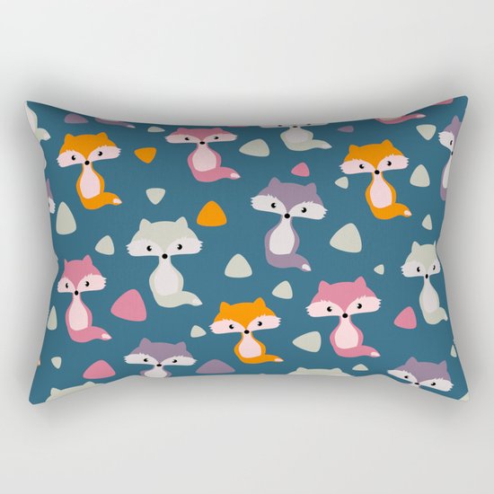 Foxes in many colors Rectangular Pillow