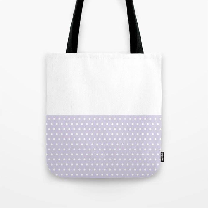 Polka Dots on Lilac and White Horizontal Split Tote Bag