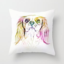 Cavalier King Charles Spaniel Dog Art Painting Throw Pillow