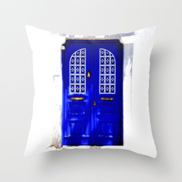 blue door Throw Pillow
