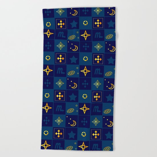 Night Waltz of the planets. Beach Towel