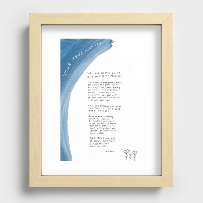 Your True Nature Poem Recessed Framed Print