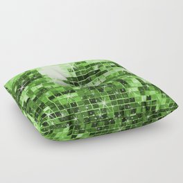 Twinkle Green Disco Ball Pattern  Floor Pillow