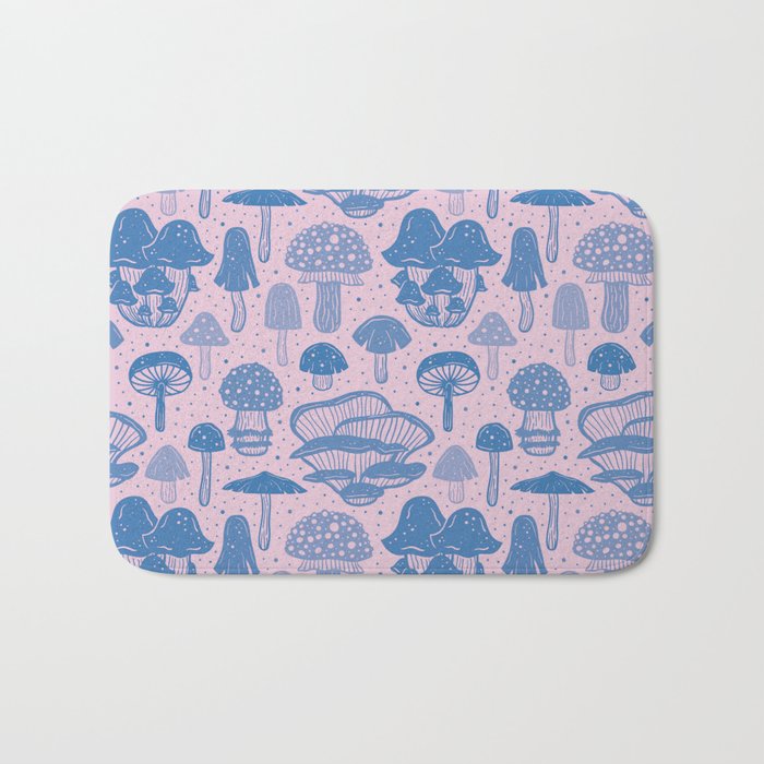 Pink Mushroom Madness Bath Mat