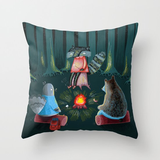 Woodland Friends Throw Pillow
