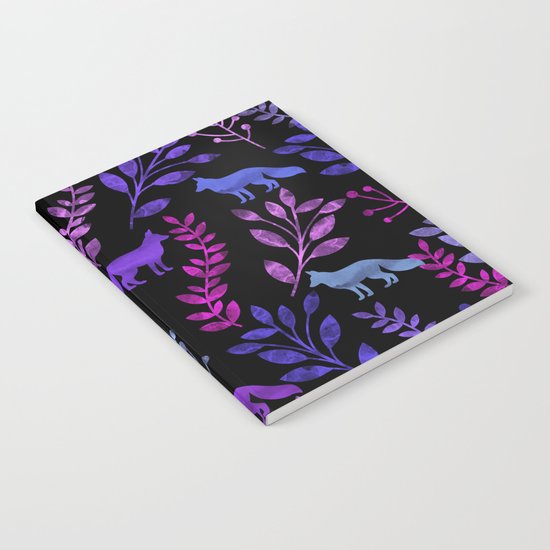 Watercolor Floral & Fox V Notebook
