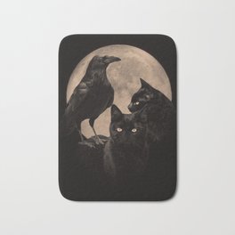 Moon, Raven and Black Cat Magick with Moon Bath Mat