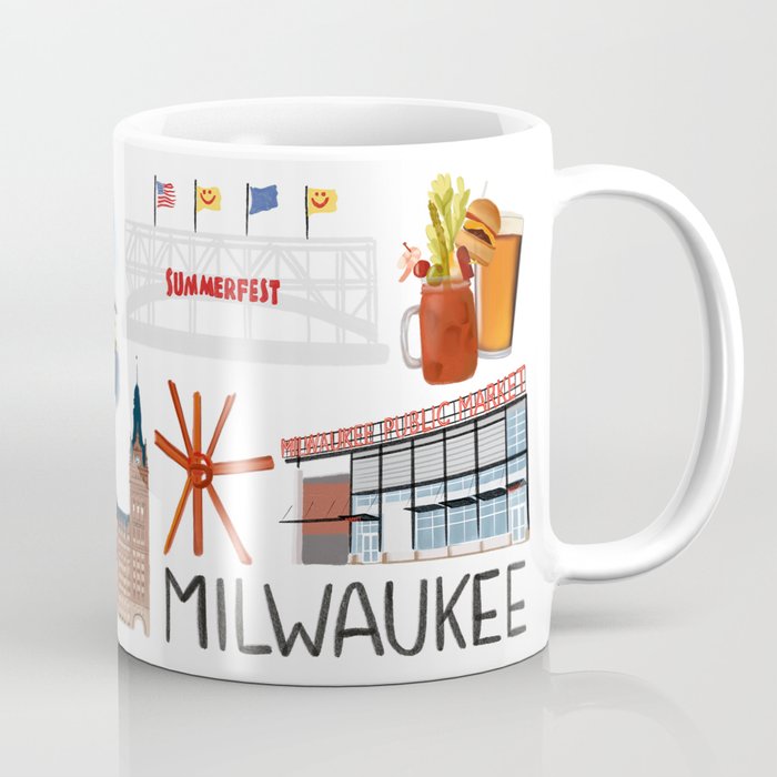 Milwaukee, Wisconsin Coffee Mug by Rachel Szo
