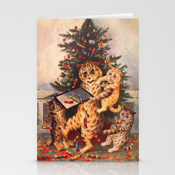 Louis Wain Christmas Santa Greeting Card for Sale by