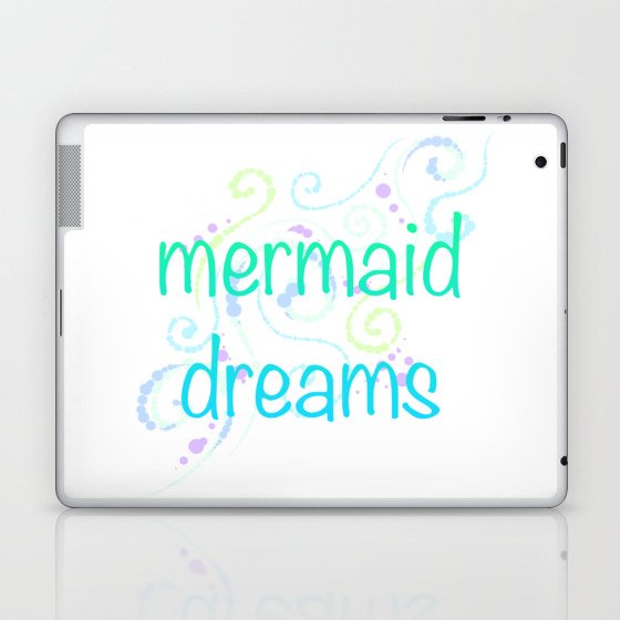 Mermaid Dreams with Swirly Bubbles Laptop & iPad Skin