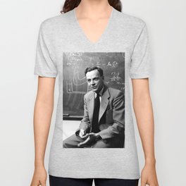 Vintage Richard Feynman V Neck T Shirt